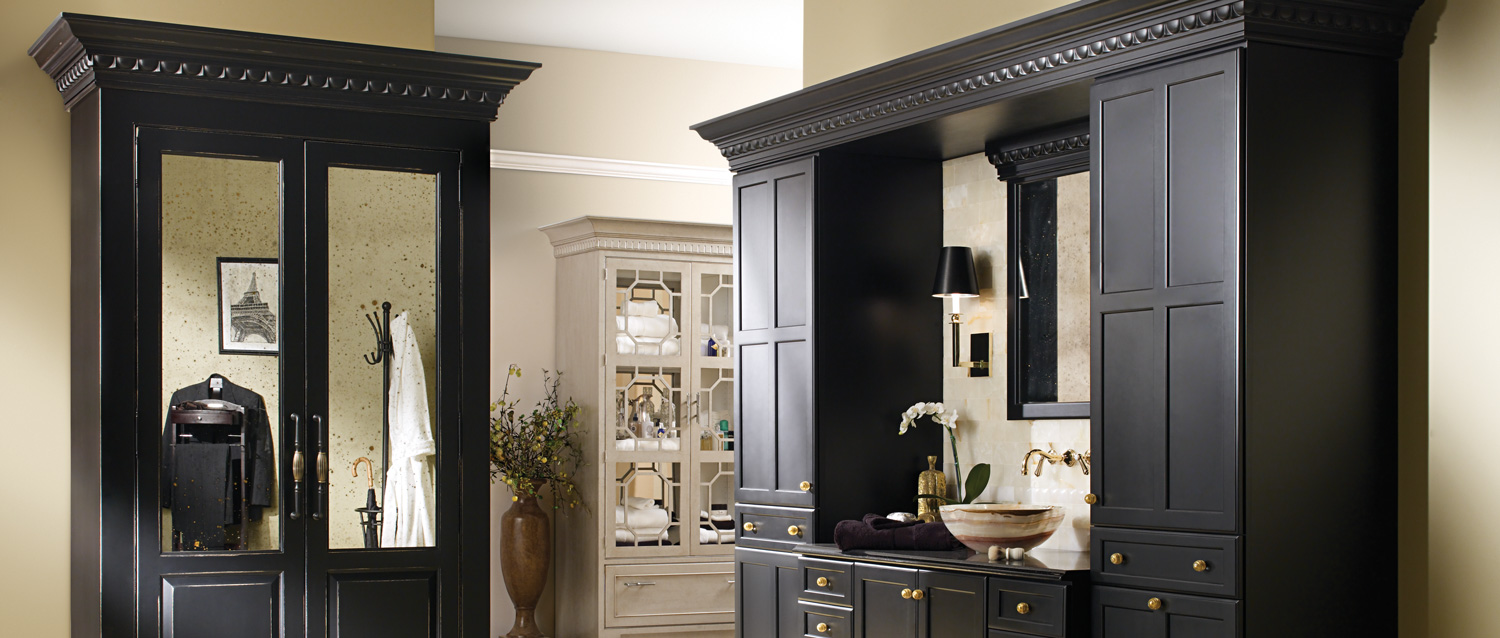 Black bathroom cabinets