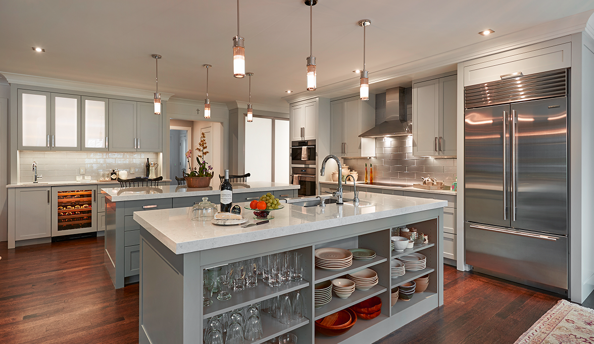 Gray kitchen cabinets