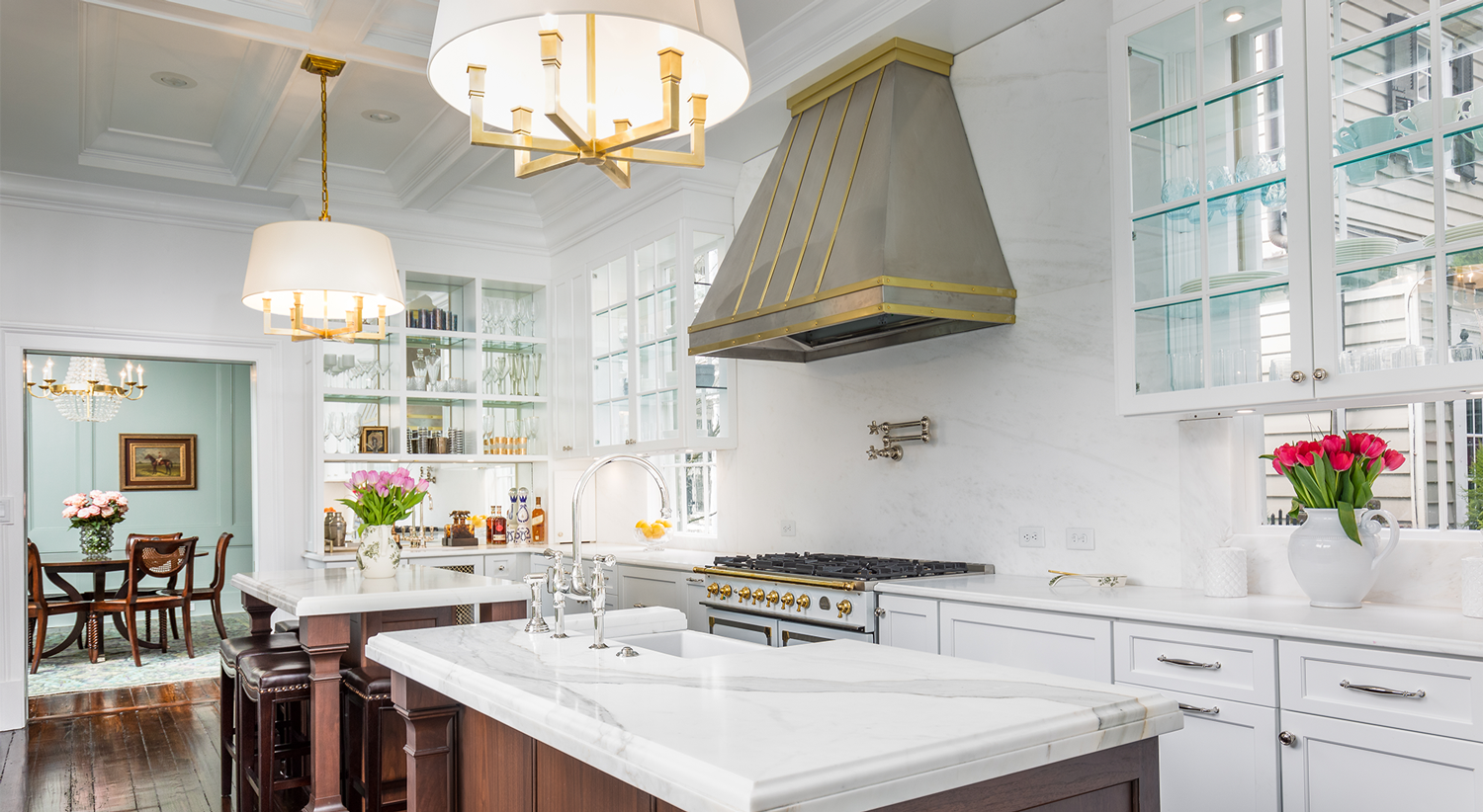 Painted and stained cabinets